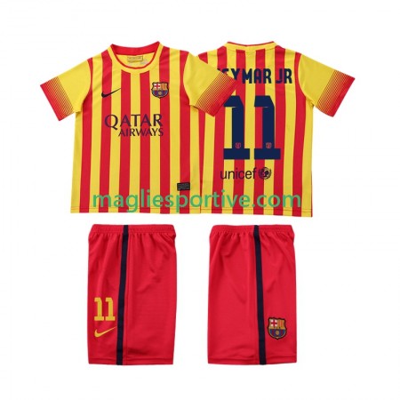 Completo Calcio Barcellona Neymar JR 11 2013 2014 Retro Bambino Divisa Trasferta